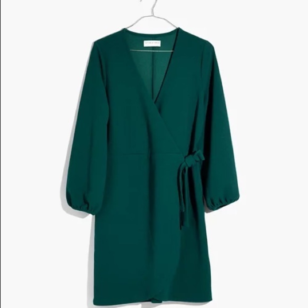NWT Madewell Long Sleeve Side-Tie Long Sleeve Dress